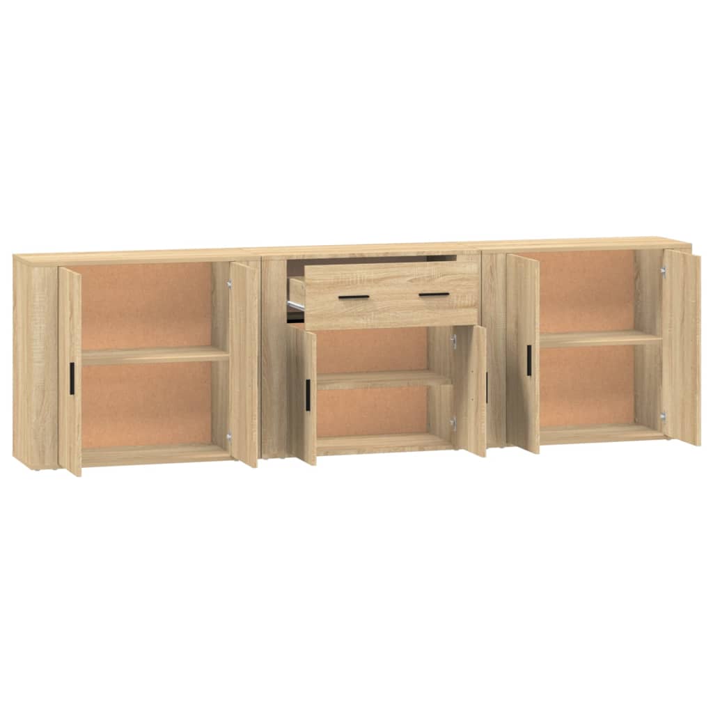 Sideboards 3 pcs Sonoma Oak Wood Based Material