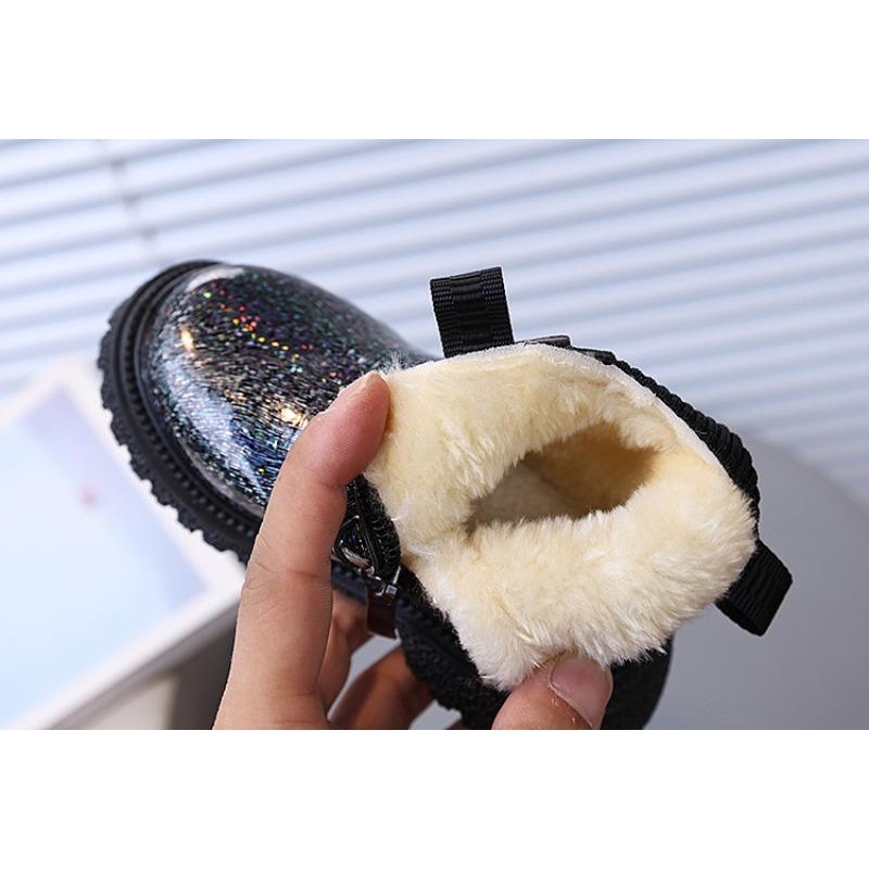 New Children's Fashion British Style Ankle Boots Boys Side Zipper Versatile Martin Boots Girls Soft Sole Fleece-Lined Fashion Boots