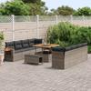 Garden Sofa Set 11 Pieces Grey Poly Rattan
