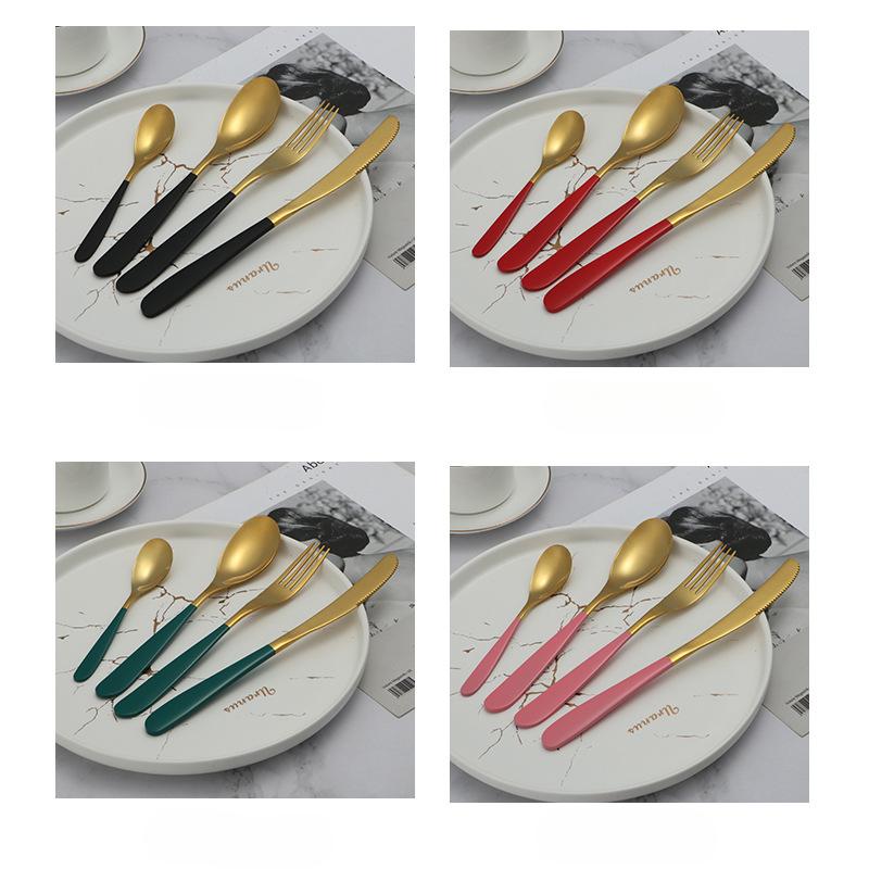 Stainless Steel 304 Western Tableware Four-Piece Set Creative Steak Knife Hotel Tableware Knife, Fork and Spoon Suit