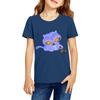 Fashionable Round Neck Short Sleeve Work Clothes Printed Tops For KID Summer Tops