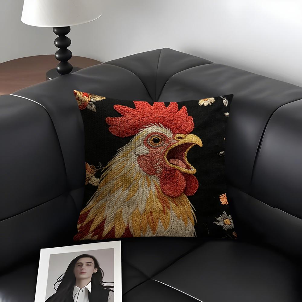 2D Scream Tiere Retro Kissenbezug Natürlicher Leinen Bio-Stoff Beidseitiger Druck Sofa Heimdekor Geschenk Kissenhülle