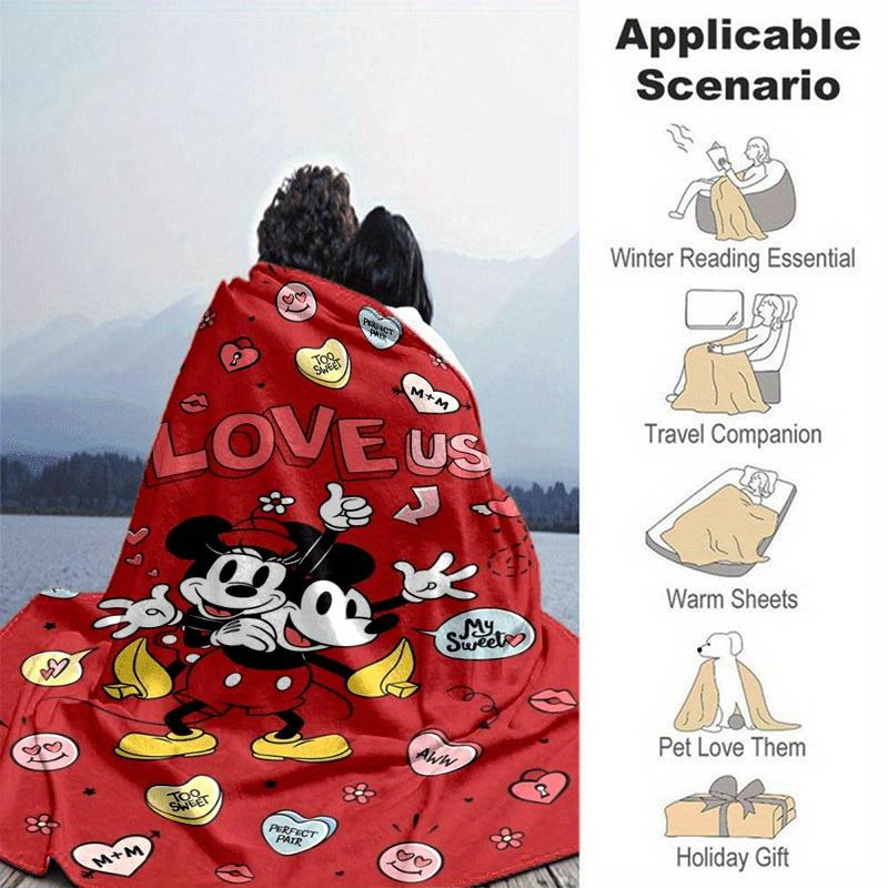1pc Mickey Printing Blanket - Soft, All-Season Throw for Living Room, Bedroom,Personalized Gift with Adorable Cartoon Design