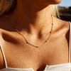 Women's Chain Necklace Waterproof Gold Plated Multi-style Single Bead Chain Layering Jewelry Stainless Steel Tarnish Free
