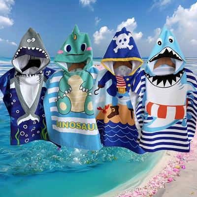 1 Stück Strandtuch - Niedliches Cartoon-Tier- und Piraten-Design, weiches und saugfähiges Badetuch, leichtes und maschinenwaschbares schnelltrocknendes Gewebe