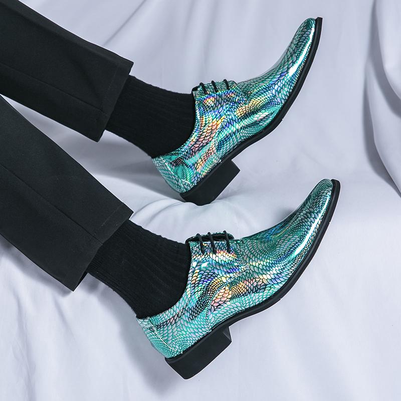 Neue Herren Schnürschuhe Spitz Spiegel Schlangenleder Herrenkleid Hochzeit Abschlussball Homecoming Slipper Schuhe Zapatos Hombre