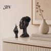 Decorative Incense Burner For Home Holder, Black Woman Head Sculpture, Multifunctional Desk Female Holder Decor Suitable for Bedroom and Living Room,