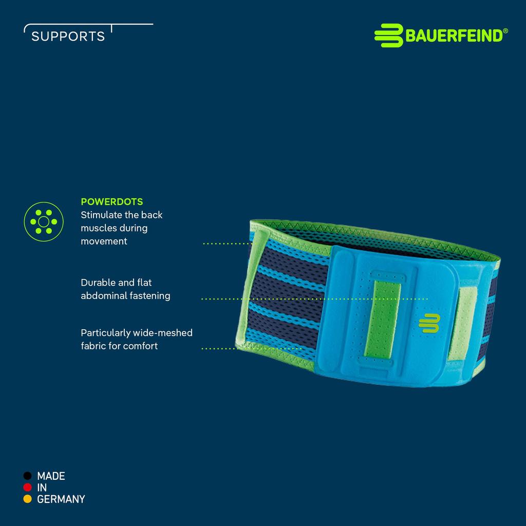 BAUERFEIND Sports Back Lumbar Made in General Medical Silicone Pad Compression for Internal Stabilization Support, Support, Germany, Device, (Black,