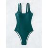 Nuovo costume da bagno intero slim conservativo tinta unita bikini da spiaggia vuoto schiena bellissima intero