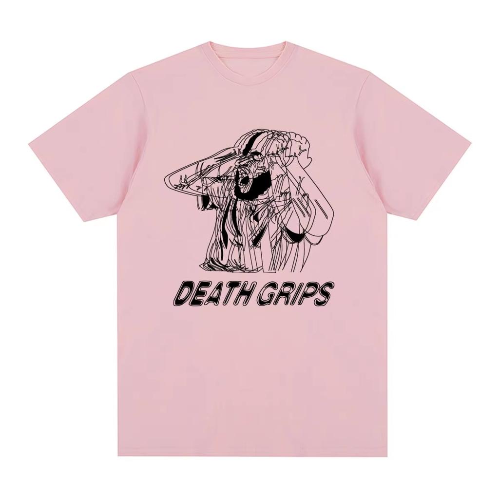 Camiseta Hip Hop Vintage Harajuku Death Grips Algodón Hombre Mujer Tops Nueva Camiseta Camiseta Tejido de Algodón Suave Versátil para Looks Diarios