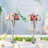 Golden Silver Metal Vases European Style Centerpiece Vases Candle Holder  Home Wedding Decor