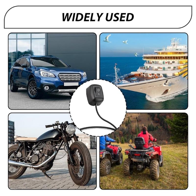 Automotive Toggle Switches Paste Type For Fog Lights Drive Lights With 60/100/200cm Cable 12V Operation