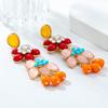Pinkdudu Bohemian Style Fashionable Flower  Drop Earrings European American Exaggerated Niche Handmade Earrings PD2183