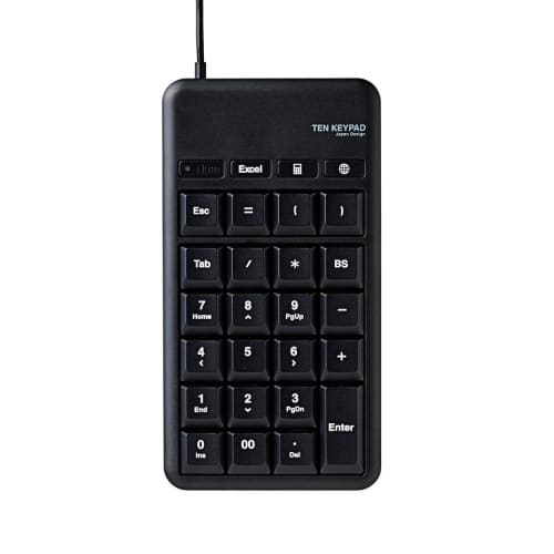 ELECOM Numeric Keypad Wired Membrane M Size USB Port with Hot Keys Heavy Duty Black TK-TCM015BK