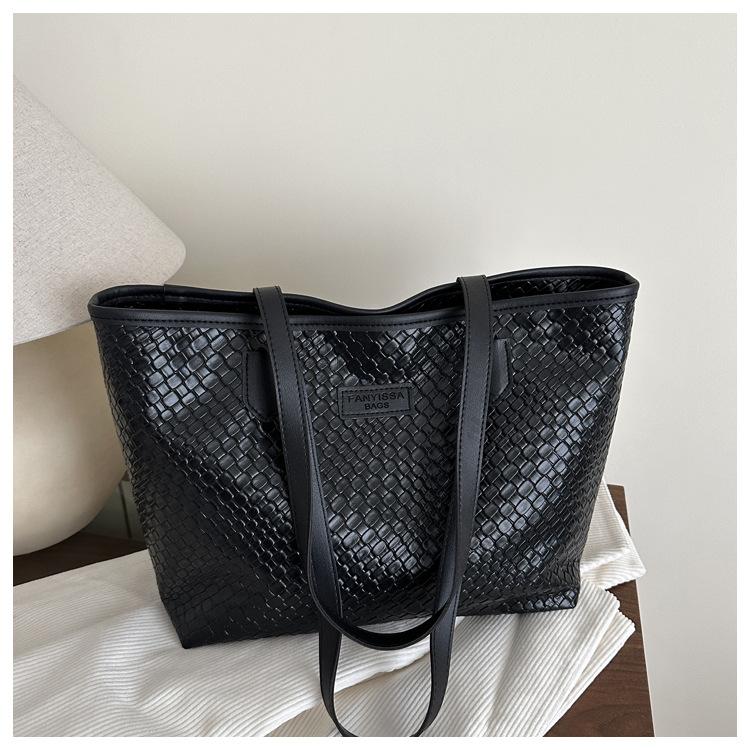 Neue lässige Mode große Kapazität gewebtes Muster Unterarm Schulter Tragetasche Damen