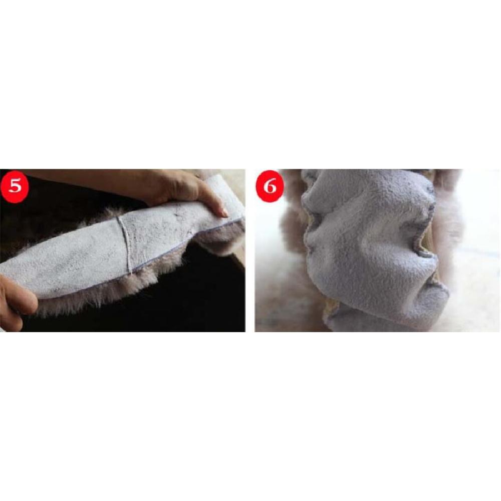 Gray Blue Long Plush Fur Cover For Steering Wheel&Gear Knob&Parking       Brake