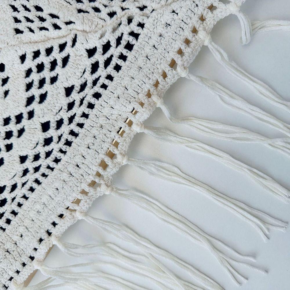 Countryside Style Hollow Out Lace Shawl Bohemian Crochet Flower Scarves  Summer