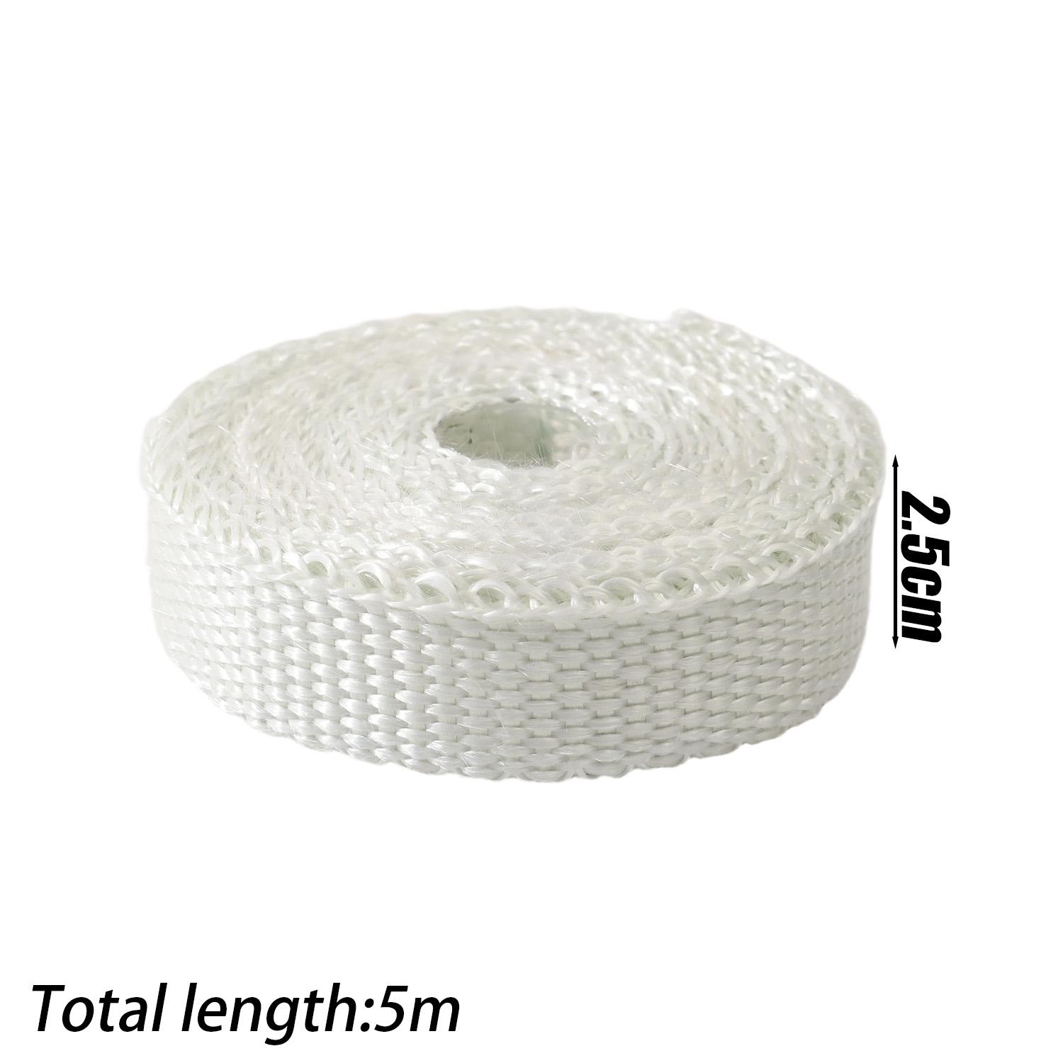 2.5cmx5m Exhaust Pipe Thermal Band Motorcycle Muffler Heat Wrap Protection Bike Motocross Fiberglass Heat Shield Tape Multi-piece