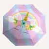 Unicorn,Rainbow Themed Automatic Folding Umbrella  8 Ribs Durable Iron Frame, Vibrant Color Design, Compact Travel Umbrella for Beach, Outdo