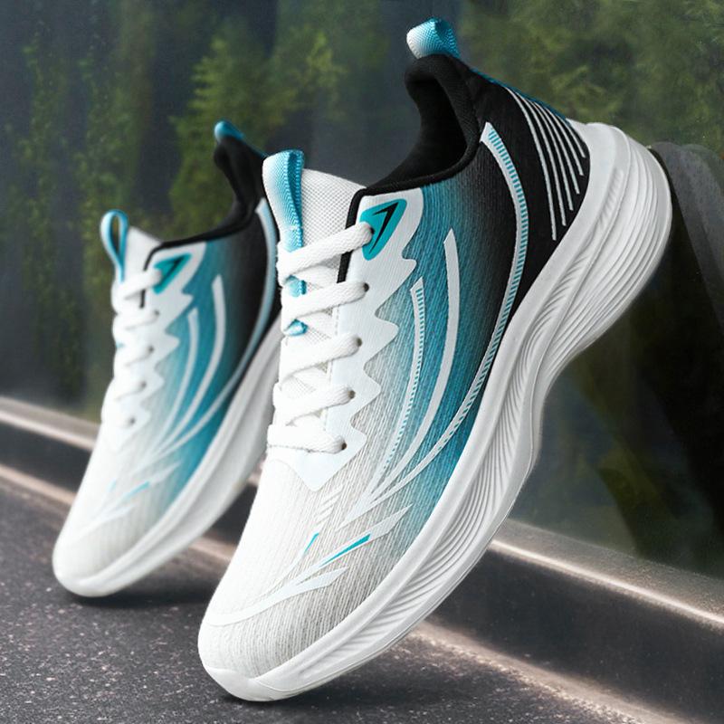 Sneakers Men's Summer Breathable Mesh Shoes Polyurethane Soft-soled Running Shoes Versatile Lace-up Men's Shoes