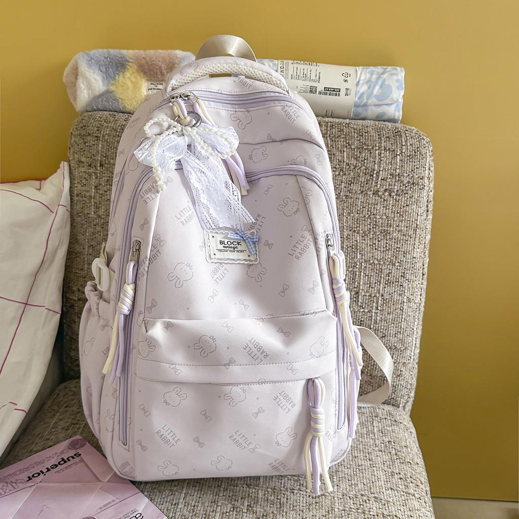 Schoolbag Cute Korean Version Niche Ins Backpack College Wind Cartoon Junior High School Student Student Large Capacity Schoolbag Backpack