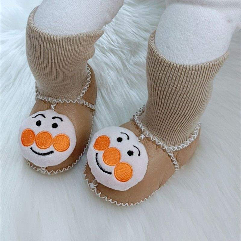 Winter Soft-soled Newborn Baby Cotton Shoes 0-6 Months Thickened Baby Anti-drop Socks Shoes Keep Warm and Do Not Lose Fluff Shoes