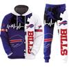 NFL Football Tracksuit Set 3D Print Hoodie Loose Pants Mens Sportswear