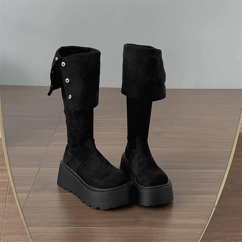Fashion Winter Suede Woman Over the Knee Boots Fashion Platform Thick Bottom Shoes Thigh High Long Booties