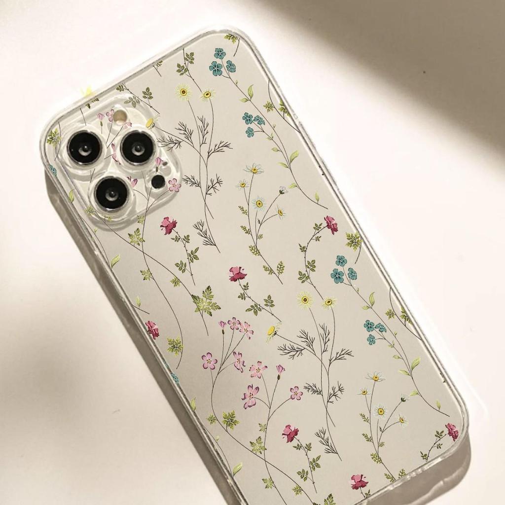 Floral Anti-Drop Transparent Case for iPhone 14-17 Pro Max