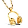 Rock Music Earphone Pendant Couple Necklace Titanium Steel Jewelry