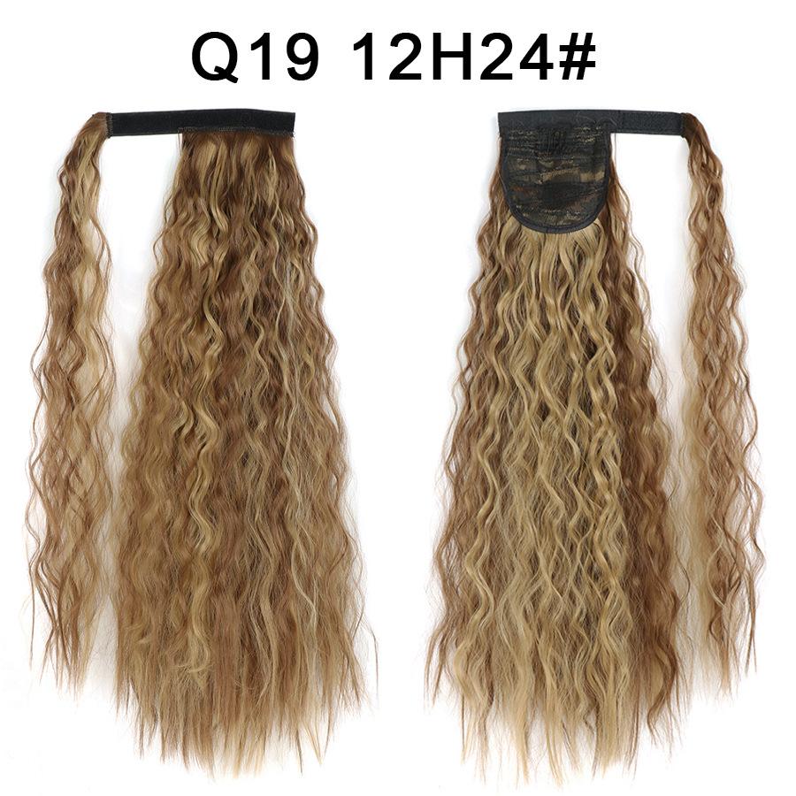 Synthetic Long Curly Clip In Hair Extensions Ponytail Hair Wig Heat-Resistant Curly Pony Tail Wig For Women
