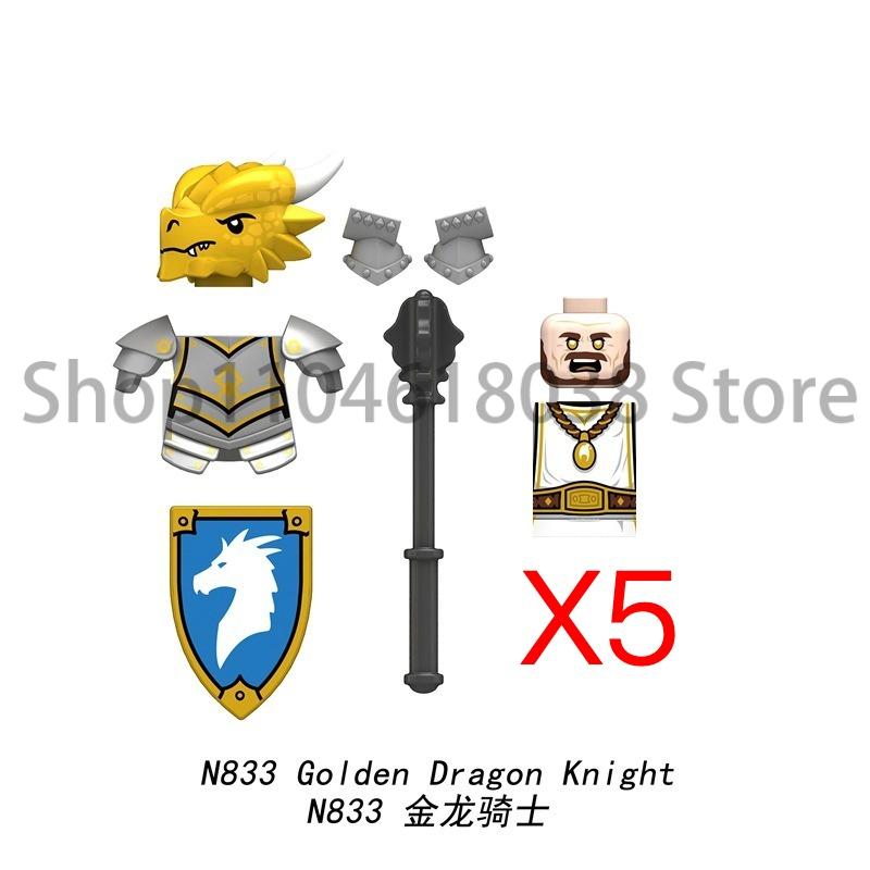 Medieval Military Figures Octopus Sea Demon Knights Building Blocks Weapons Accessories Sword Temple Spear Shield MOC MINiBricks