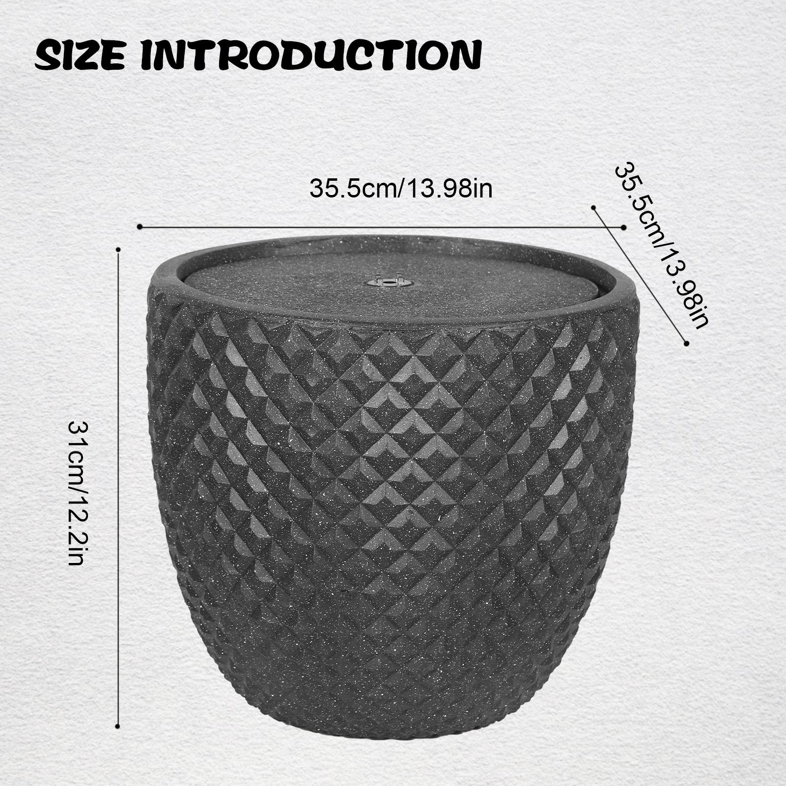 

Высокий солнечный фонтан для воды 13 дюймов, уличный отдельно стоящий фонтан, круглый камень со светодиодной подсветкой и насосом для сада, патио, террасы, веранды чёрный