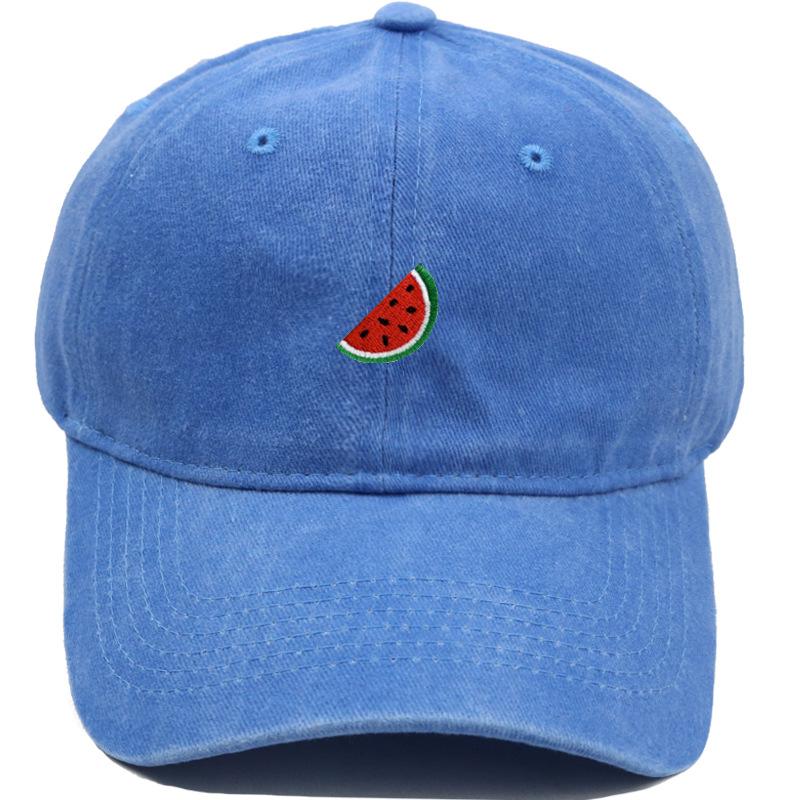Printed Watermelon Baseball Cap Men's Washed Soft Top Retro Dad Hats Women's Casual Versatile Fashion Trend Duck Tongue Caps