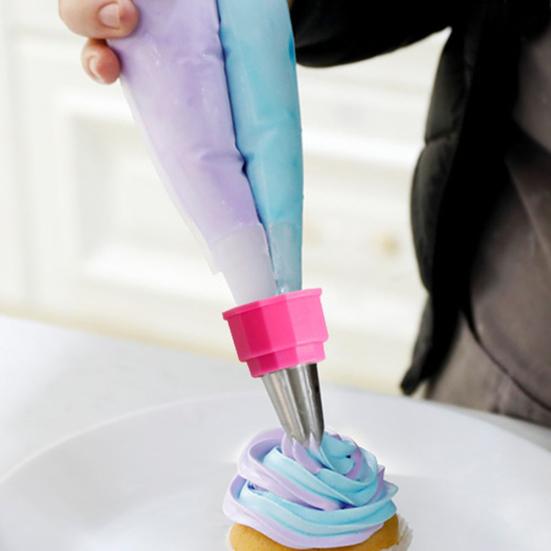 5Pcs Dual-color Tube Converter Tip Cream Bag Nozzles Fondant Cake Cupcake Decor
