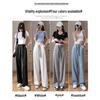 Petite Checkered Ice Silk Wide Leg Pants - Summer Elastic Waist, Slimming, Loose Casual Fit for Women