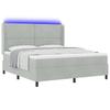 Box Spring Bed with Mattress and LED Light Gray 180 X 200 Cm Velvet