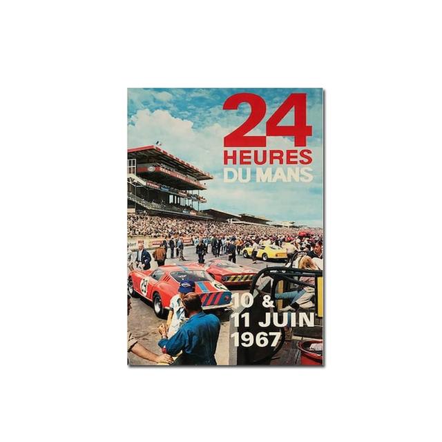Solid Wood Frame 24 Hours Of Le Mans Original Race Car Poster Print On Canvas Wall Art Painting Picture For Living Room Home Decoration