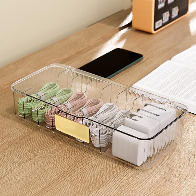 Space Saving Charger And Cable Holders Solid PP Materials Container Ideal For Desk Drawer Or Luggage Space Saver