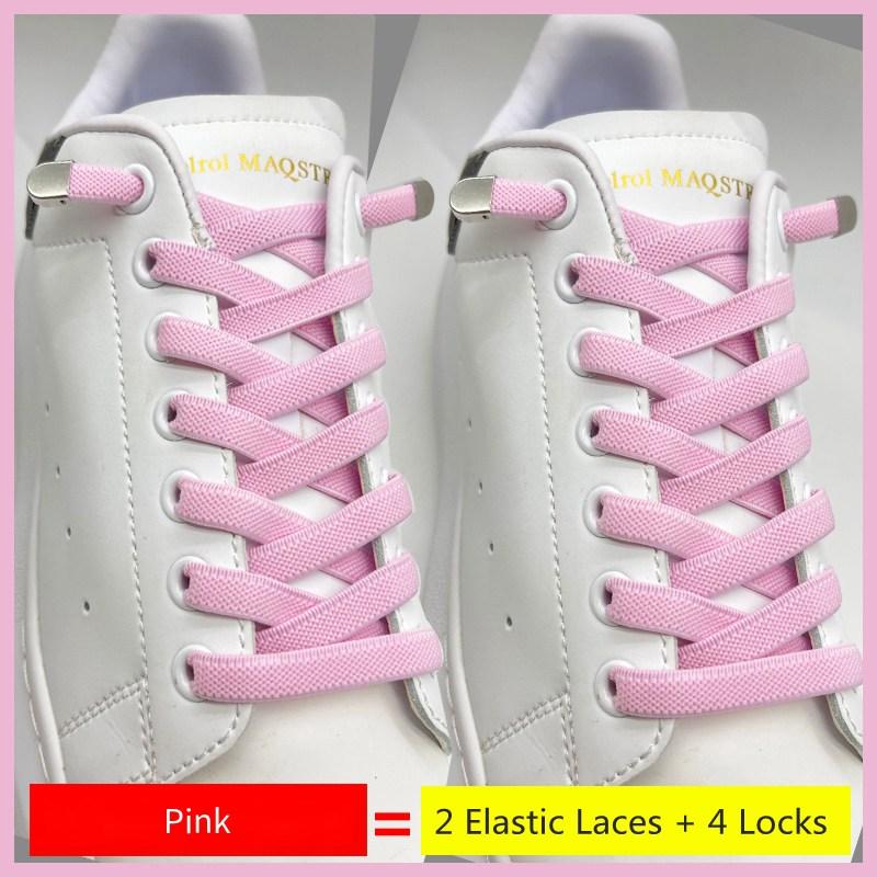 Schoenveters zonder strik Elastische veters Sneakers 8MM Verbreed Plat Elastisch Schoenveters zonder strikken Kinderen Volwassenen Schoen Accessoires