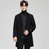 FAPAI Men's Double-faced Wool Blend Mid-length Overcoat