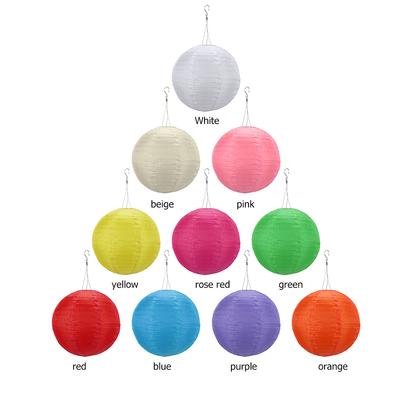 8 Inch LED Round Ball Solid Color Decorative Lantern Yard Hanging Night Lighting