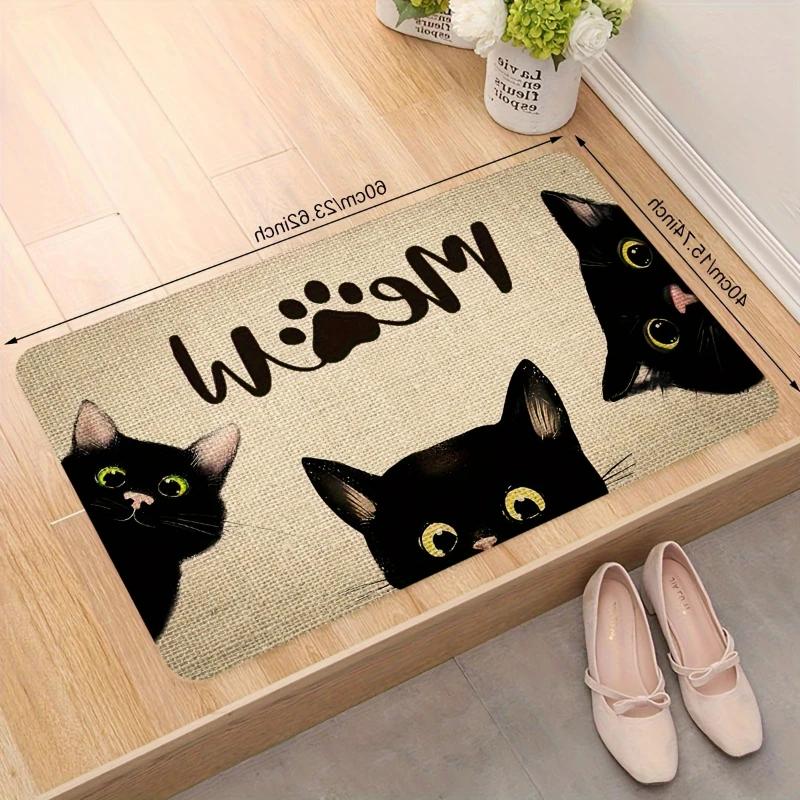 Simple Letter Print Welcome Doormat Non-Slip Living Room Bedroom Bathroom Mat 100% Polyester Paw Kitchen Rug Home Decor Carpet