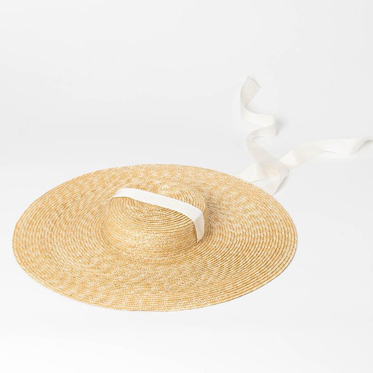 Princess Wind Super Big Brim Straw Straw Hat Women Thin Windproof Tether Sun Hat Street Photography Internet Celebrity Hat