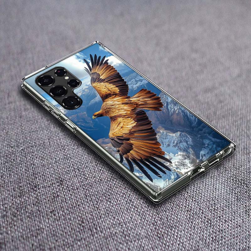 Soaring Eagle Hunting Phone Case For Samsung Galaxy S24 S23 S21 S20 FE S22 S26 Ultra S25 Edge S10 Plus Cover Clear TPU Capa Shel