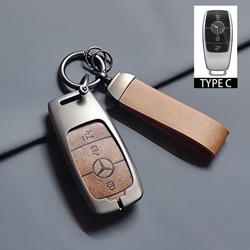 

Mercedes Key Case for E-Class, GLE, GLA, C200L, C260L, E300L, S-Class, and C-Class Models коричневий