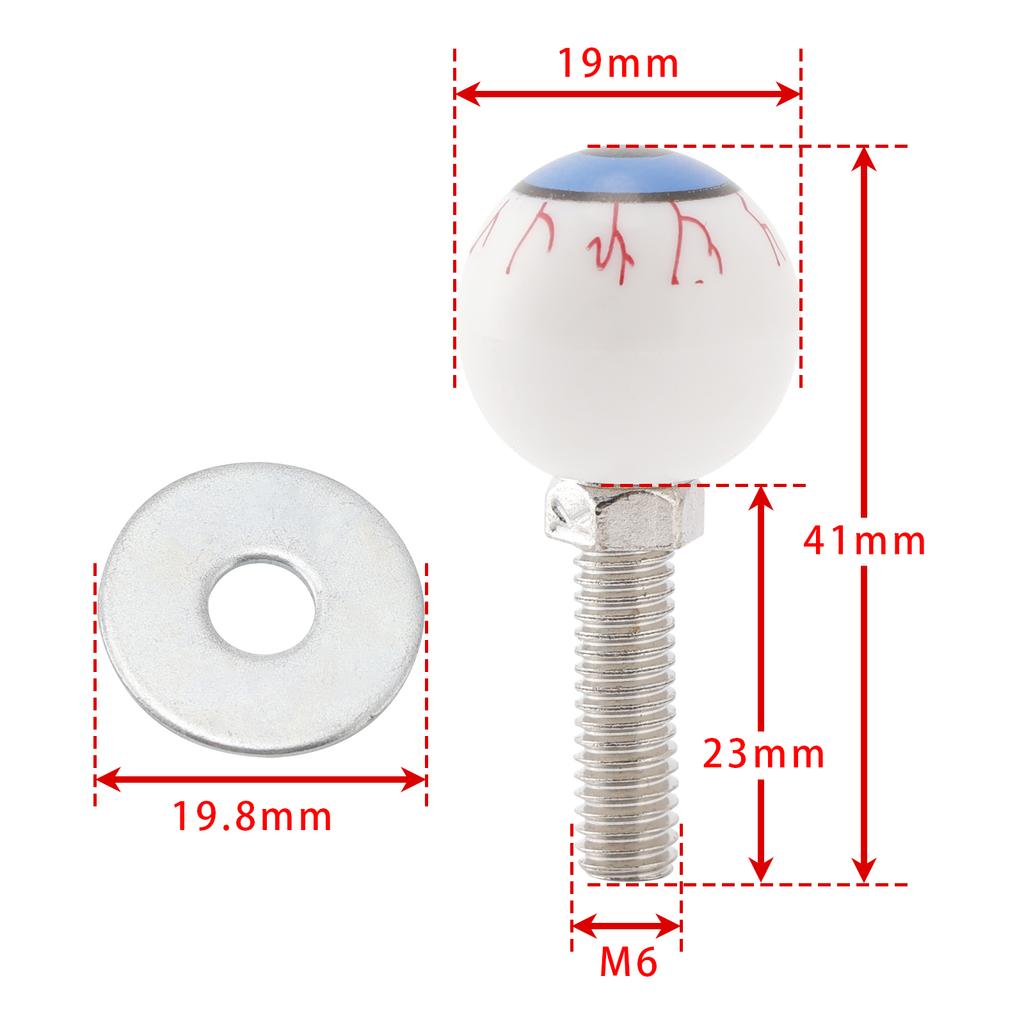 4x Custom Eyeball License Plate Bolt Screw Plastic Motorcycle Chopper Trike