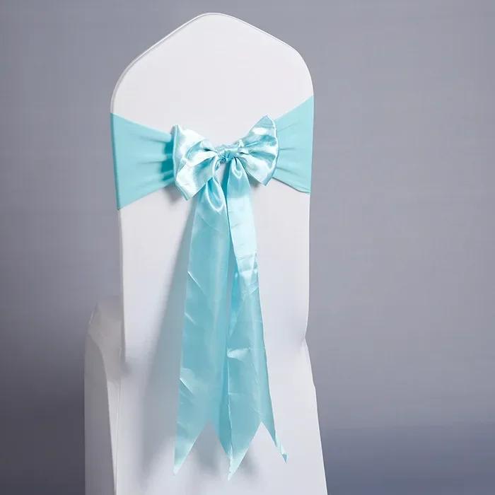Wedding Decoration Satin Chair Sash Colour Design Bow Tie Birthday Party Festival Hotel Show Shiny Look Luxury Dining Room