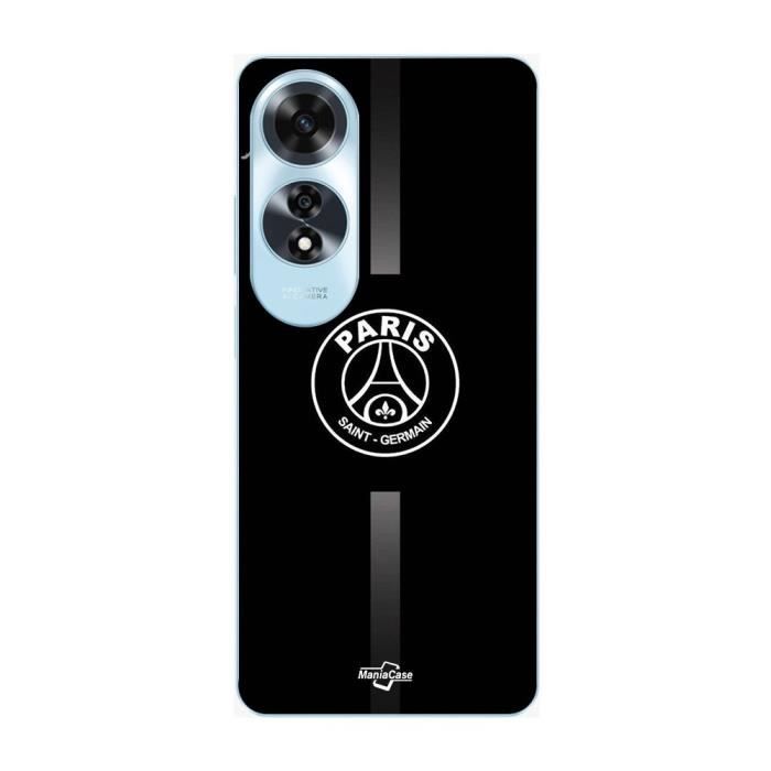 Coque - MANIACASE - Oppo A60 - Logo PSG Jordan - Souple - Noir et Gris