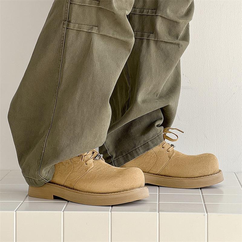 58028 Derby shoes men's spring and summer new Mickey big head shoes platform heightening low-top short boots fashion leather shoes